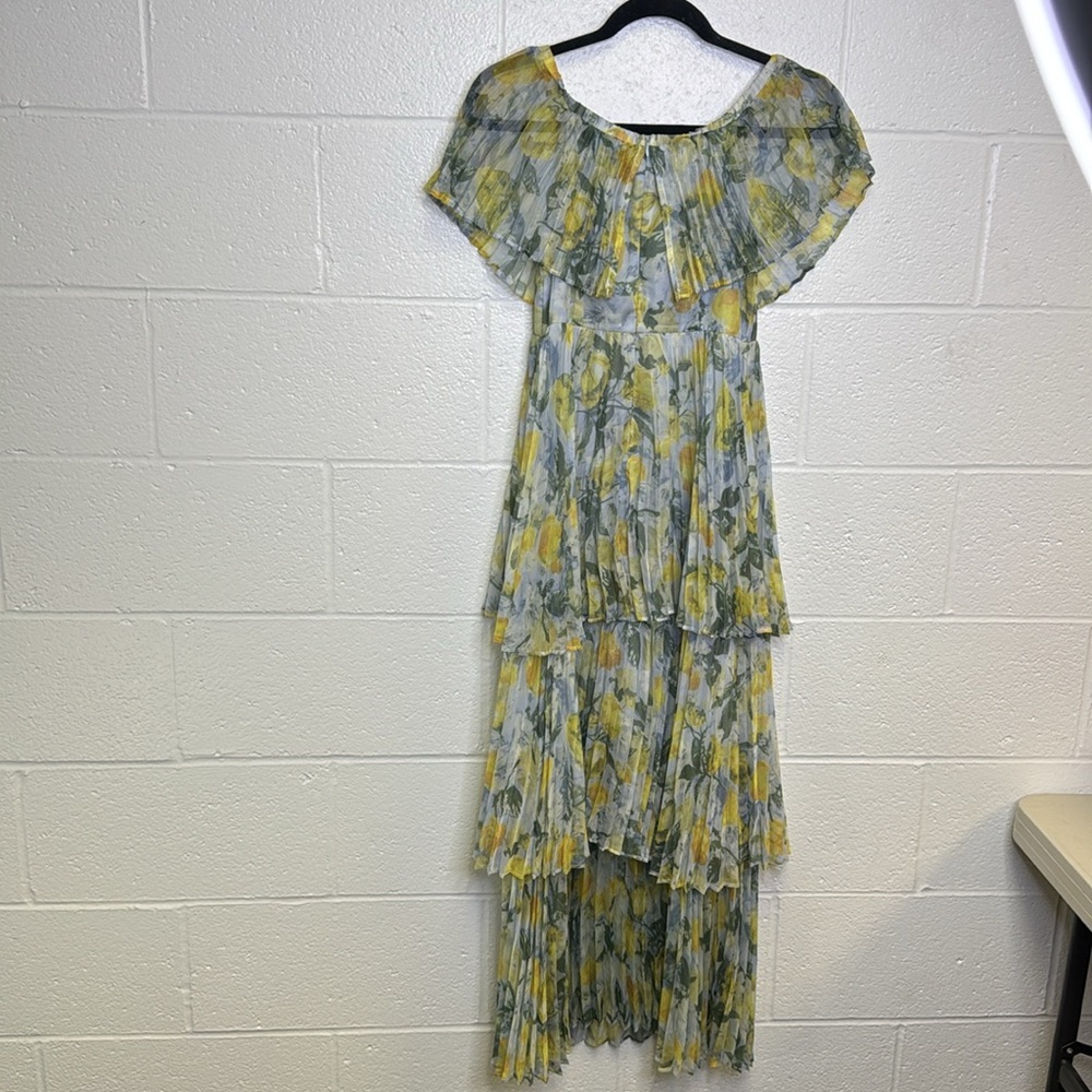 o.p.t. Yellow and Green Tiered Ruffled Maxi Sundress - Picture 10 of 12